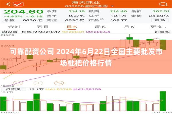 可靠配资公司 2024年6月22日全国主要批发市场枇杷价格行情