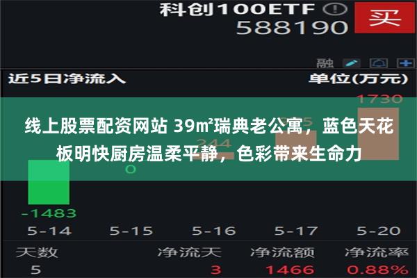 线上股票配资网站 39㎡瑞典老公寓，蓝色天花板明快厨房温柔平静，色彩带来生命力