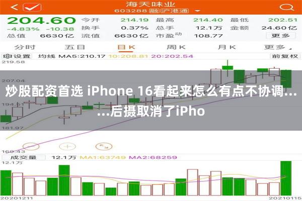 炒股配资首选 iPhone 16看起来怎么有点不协调......后摄取消了iPho