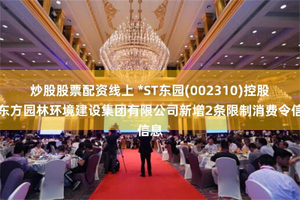 炒股股票配资线上 *ST东园(002310)控股的东方园林环境建设集团有限公司新增2条限制消费令信息