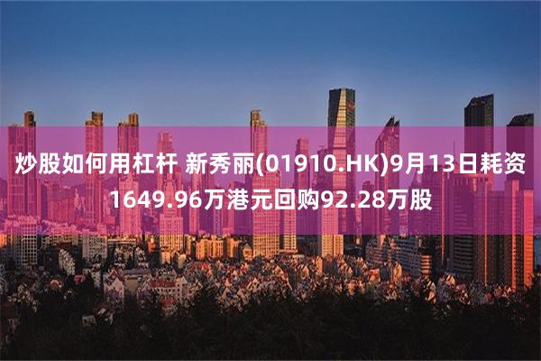 炒股如何用杠杆 新秀丽(01910.HK)9月13日耗资1649.96万港元回购92.28万股